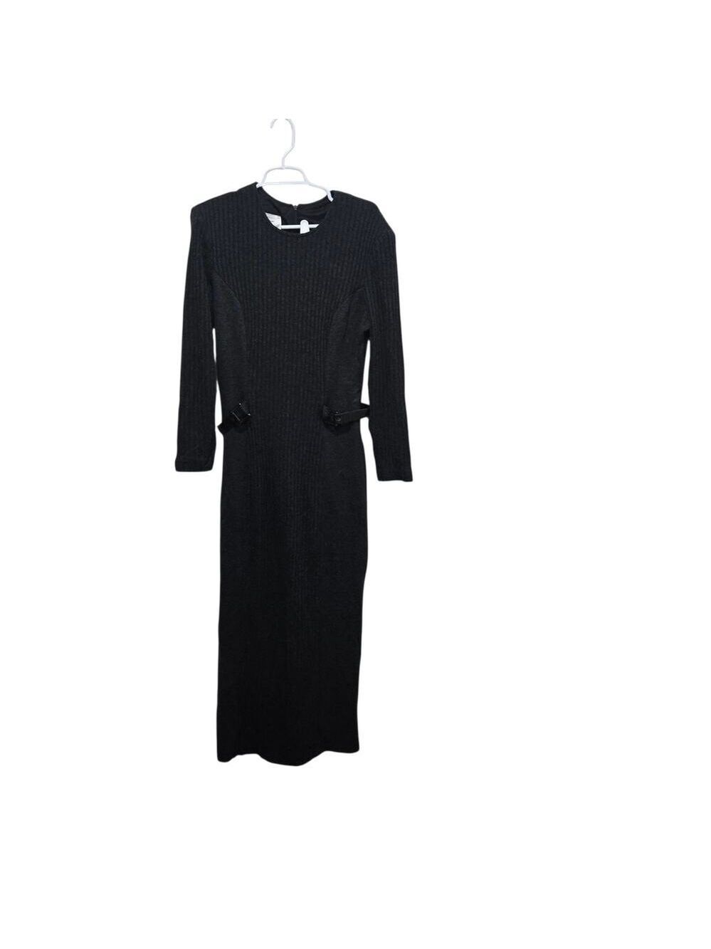 Joseph Ribkoff Vintage Black Belted Maxi Sweater Dress Size 16